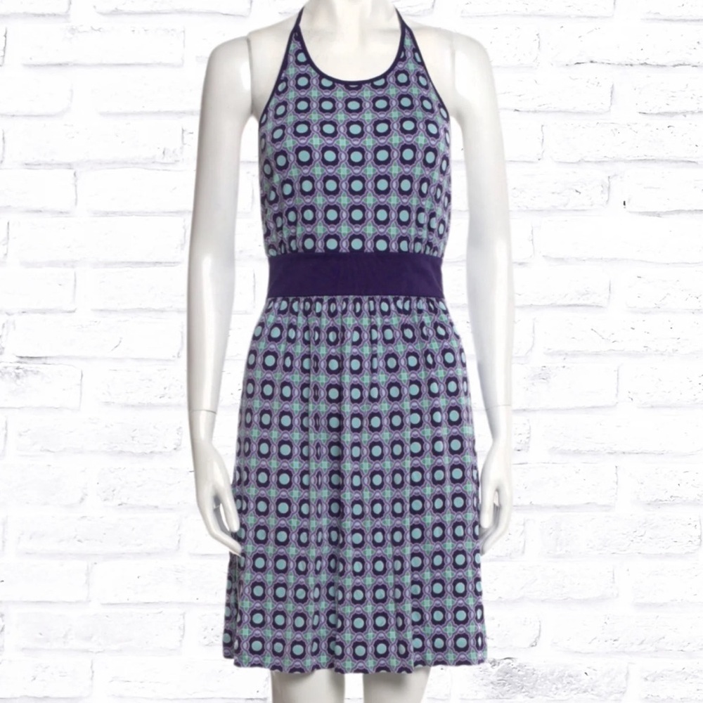 Tory Burch Silk Geometric Printed Halter Dress | Medium
